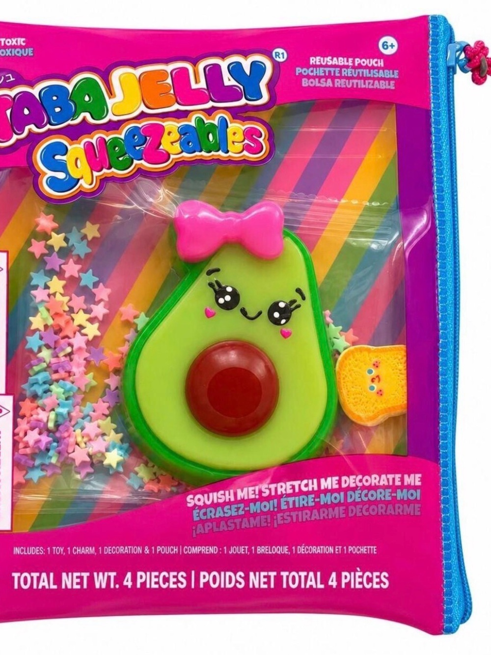 Squishables Avocado Squeezable Toy by Tabajelly - Green & Pink